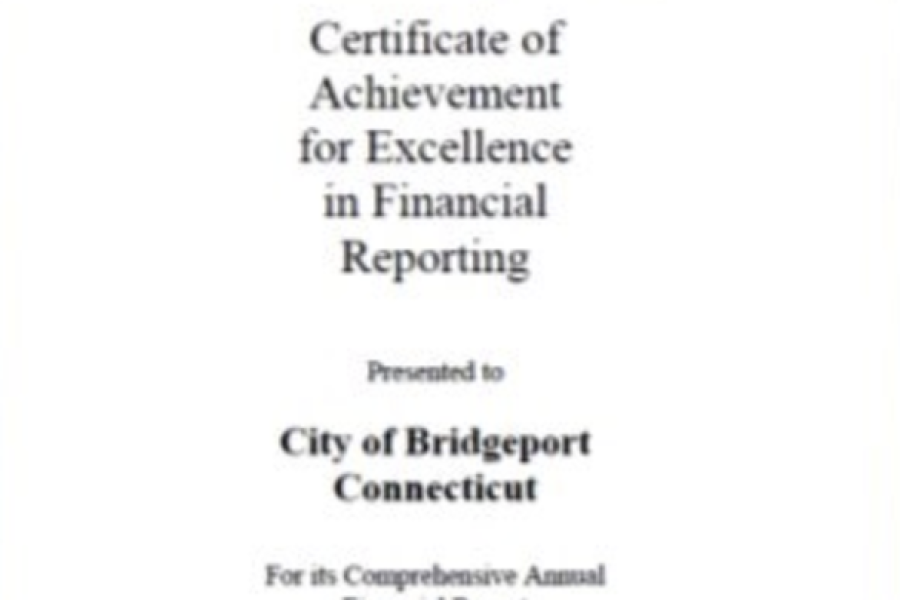 Certificate of Achievement for Excellence in Financial Reporting Award
