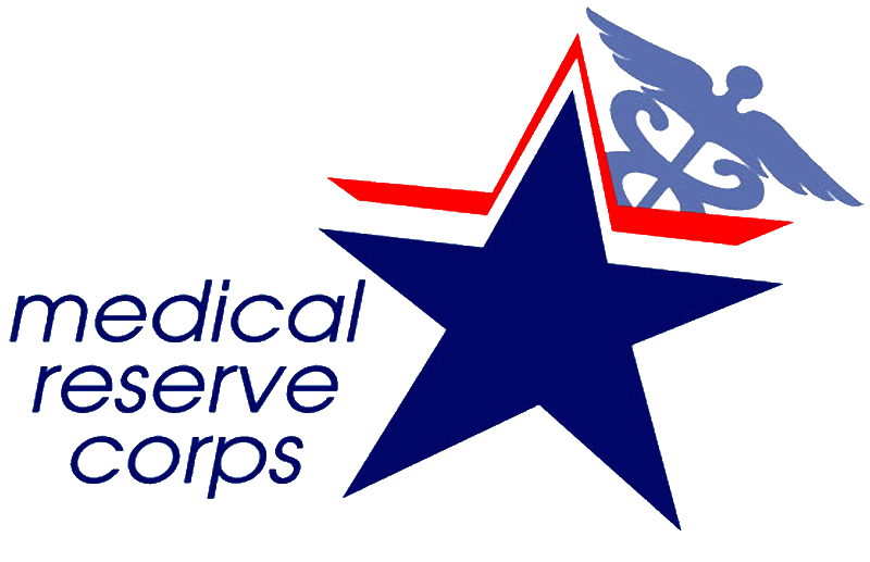 Medical Reserve Corps with a blue star and red outline